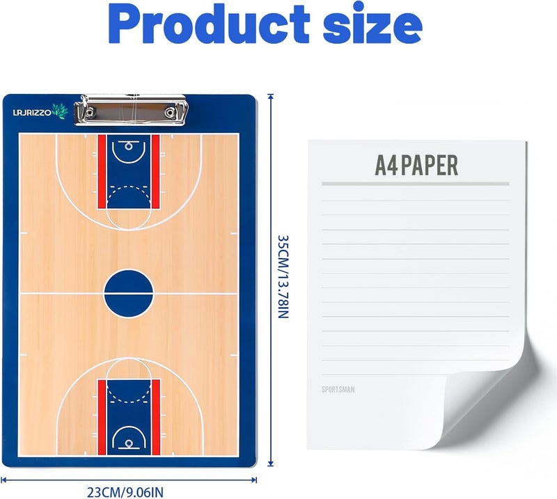 lrjrizzo Basketball Dry Erase Coaches Clipboard, Basketball Clipboard for Coaches Double-Sided Basketball White Board for Coaches Writable and Erasable Basketball Dry Erase Board for Coaches Gift - Image 5